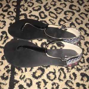 Forever 21 Gladiator Sandals With Aztec Back